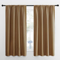 NICETOWN Blackout Curtains for Bedroom, Blackout Curtain Panels, Gold Brown, 1 Pair, 42 by 45-inch, Window Treatment Energy Saving Thermal Insulated Solid Rod Pocket Blackout Drapes/Draperies