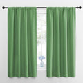 NICETOWN Kitchen Curtains, Short Blackout Curtains & Drapes, Froest Green, 34 in x 45 in (W x L), Set of 2, Thermal Insulated Rod Pocket Window Treatment Draperies for Nursery