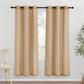 NICETOWN Burlap Thick Linen Curtains 72" Length, Grommet Privacy Window Treatments Linen Weave with Light Penetration Vertical Drapes for Farmhouse/Home Office, W42 x L72, 2 Panels