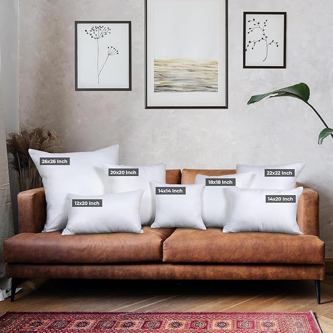 Utopia Bedding Throw Pillows (Set of 1, White) – 22 x 22 Inches Down Alternative Pillows for Bed, Sofa, and Couch - Fluffy Decorative Stuffer Pillow for Indoors & Outdoors