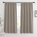 RYB HOME Extra Wide Blackout Curtains for Bedroom Living Room 63 inches Long, Thermal Insulated Privacy Drapes for Nursery Home Theater Dining Room, Width 62 by Length 63, Sand, 2 Panels