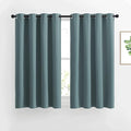 NICETOWN Blackout Kitchen Curtains 45 inch Length - Grommet Thermal Insulated Solid Vertical Drapes Room Darkening Sound Reducing for Bedroom, Greyish Blue, Set of 2, W52 x L45