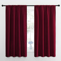 NICETOWN Blackout Curtains for Bedroom, Blackout Curtain Panels, Wine Red, 1 Pair, 42 by 45-inch, Window Treatment Energy Saving Thermal Insulated Solid Rod Pocket Blackout Drapes/Draperies