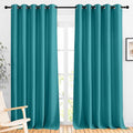 NICETOWN Peacock Teal Blackout Living Room Curtains, Grommet Thermal Curtains Room Darkening Window Treatment Sound Reducing for Bedroom, 2 Panels, W66 x L102