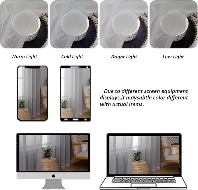 Chyhomenyc Light Grey Sheer Curtains 120 Inches Long - Light Filtering Voile Extra Long Panel Drapes for Floor to Ceiling Window, Elegant Soft Living Room Curtains, Each 42Wx120L Inch, 10FT, 2 Panels
