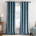 MIULEE 90 Inches Velvet Curtains Dark Slate Elegant Grommet Curtains Thermal Insulated Soundproof Room Darkening Blue Curtains/Drapes for Classical Living Room/Bedroom 52 x 90 Inch 2 Panels