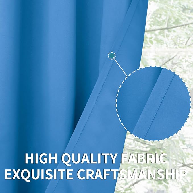 BGment Room Darkening Curtains 84 Inches Long - Grommet Thermal Insulated Drapes Window Treatment Curtains for Bedroom, 2 Panels, 70 x 84 Inch, Classic Blue