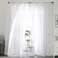 OWENIE White Sheer Curtains 120 Inches Long 2 Panels Set, Airy Lightweight Sheer White Curtains for Living Room Bedroom, Farmhouse Voile Filmy Rod Pocket Curtain Drapes, 2 Pcs, Each 59" Wx120 L Inch