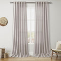 Nanspring Stone Grey Linen Curtains 84 Inch Length 2 Panels Set for Living Room Simple Modern Light Filtering Semi Sheer Curtain Back Tab and Rod Pocket Neutral Luxury Drapes for Bedroom Office 52x84
