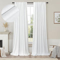 Sliding Glass Door Curtains 98 Inches Long 100% Blackout White Curtains for Bedroom Nursery Living Room Darkening Insulated Thermal Curtains for Summer Heat Lightweight Luxury Drape Playroom Classroom