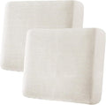 H.VERSAILTEX Super Stretch Individual Seat Cushion Covers - Sofa Couch Cushion Slipcover Sets - Thick Jacquard Textured Twill Fabric - Large (2 Piece, Ivory)