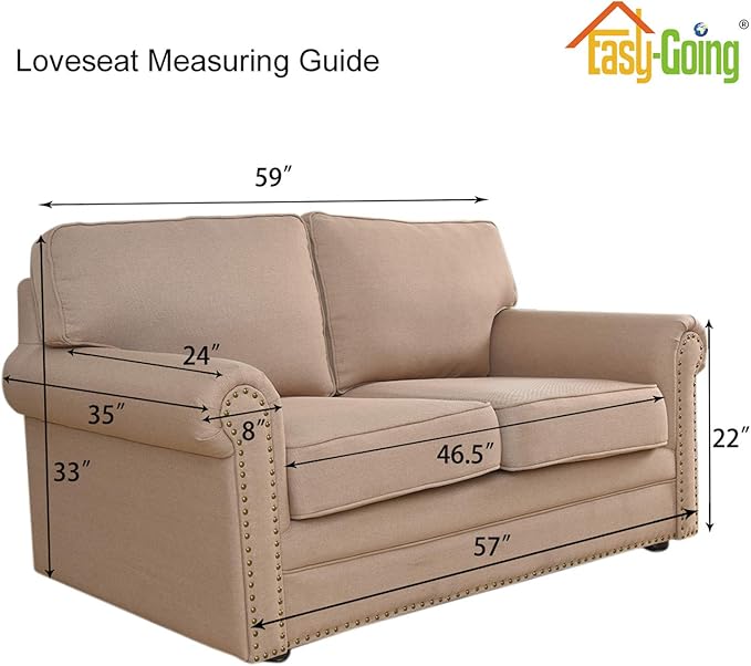 Easy-Going Stretch Loveseat Slipcover 1-Piece Sofa Cover Furniture Protector Couch Soft with Elastic Bottom for Kids Polyester Spandex Jacquard Fabric Small Checks (Loveseat, Olive Green)