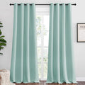 NICETOWN Aqua Blue Blackout Curtains 96" Long for Office, Dining Room, Guest Room, Sound Reducing Heat and Cold Block Curtain Panels for Modern Room Decorative (55" Wide by 96" Long, 2 Pieces)