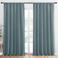 NICETOWN 2 Panels Blackout Curtains, Rod Pocket Thermal Insulated Drapess for Bedroom, Privacy Protection Easy-Care Heavy Duty Curtains for Living Room/Dining Room, W70 x L95 inches, Greyish Blue