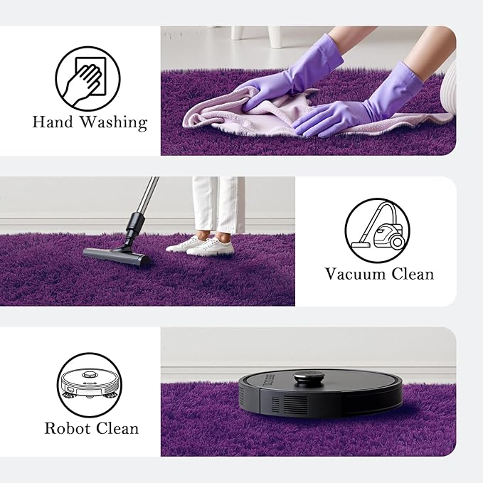 Rugs for Living Room 5x8, Alfombras para Salas Shag Large Plush Soft Area Rug, Shaggy Carpets for Bedroom, Kids Boys Girls Home Decor Aesthetic(Grape Purple, 5 x 8)