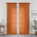 OWENIE Sheer Orange Curtains, Sheer Curtains 78 inch Length 2 Panels Set, Rod Pocket Voile Fimly Sheer Drapes for Living Room/Bedroom, 2pcs, Each 42" W x 78" L