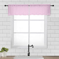 OVZME Light Pink Sheer Window Valance Curtains, Light Filtering Kitchen Valances Windows Treatment, Small Voile Sheer Curtains for Living Room/Bathroom/Basement, Top Dual Rod Pocket, 2PCS