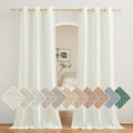 NICETOWN Linen Off White Window Curtains 84 inches Long, Grommet Thick Linen Blend Window Treatments Privacy Assured with Light Filtering for Bedroom/Living Room, W42 x L84