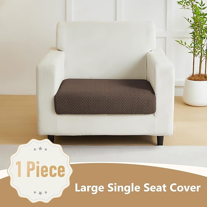 Couch Cushion Covers for Sofa Couch Covers Wear-Resistant Universal Sofa Cover Washable Stretch for Sectional Slipcovers (Texture-Brown,Large Single Seat Cover)