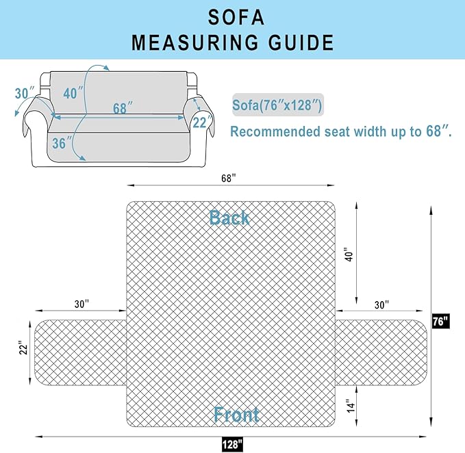 Reversible Sofa Covers Couch Cover Furniture Protector for Dogs Elastic Straps Water Resistant(Sofa,Chocolate/Taupe)