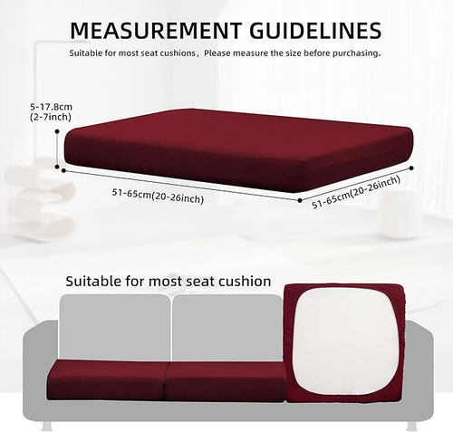 12Pcs Outdoor Cushion Covers, Patio Cushion Covers,Stretch Elastic Slipcovers, Replacement Washable & Reusable Furniture Protector for Patio Couch (Claret,Cover Only)