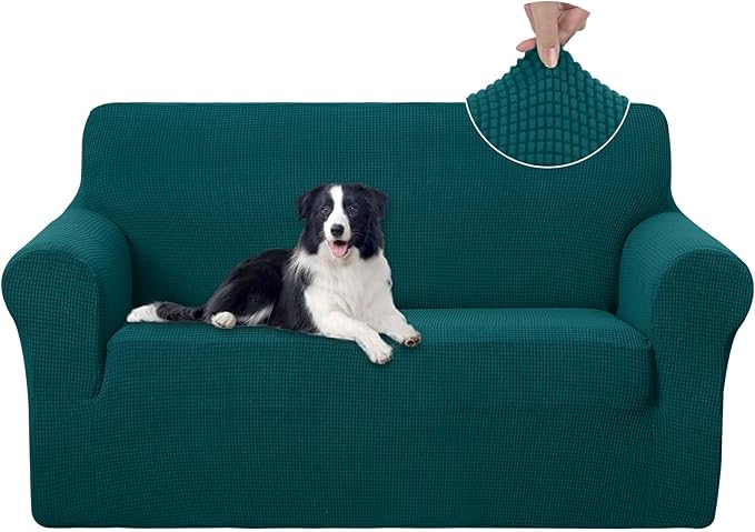 U-NICE HOME Loveseat Cover Stretch Couch Cover Sofa Cover Sofa Slipcover Furniture Protector for 2 Cushion Couch Sofa Pet Friendly(Loveseat, Blue)