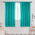 Deconovo Blackout Curtains, Thermal Insulated, W52 x L63 2 Panels, Back Tab, Machine Washable, Room-Darkening Drapes for Bedroom/Living Room Turquoise