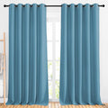 NICETOWN Room Darkening Curtains Extra Long 102 Inches - Grommet Thermal Insulated Weighted Window Drapes Sound Reducing for Living Room/Farmhouse (W66 x L102, Teal Blue, 2 Panels)