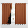 NICETOWN Burnt Orange 100% Blackout Lined Curtains, 2 Thick Layers Completely Blackout Window Treatment Thermal Insulated Drapes for Kitchen/Bedroom (1 Pair, 62" Width x 63" Length Each Panel)