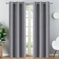 Yakamok Blackout Curtains Room Darkening Thermal Insulated Window Panels,Solid Grommet Top Drapes for Bedroom/Living Room(38Wx90L, Grey, 2 Panels)