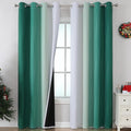 Estelar Textiler Green and Greyish White Blackout Curtains for Bedroom, Thermal Insulated Ombre Drapes 84 Inches Long, Full Room Darkening Energy Saving Curtains for Living Room,52Wx84L,2 Panels