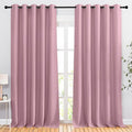 NICETOWN Blackout Room Divider Curtains 118 inches Long 2 Panels, Grommet Sliding Door Curtains Solid Window Treatments Sound Reducing for Living Room, W66 x L118, Crystal Pink