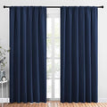 NICETOWN Room Darkening Curtains for Bedroom, Navy, Set of 2 Panels, 62 x 84 Inch, Triple Weave Home Decoration Thermal Insulated Solid Drapes for Patio Door