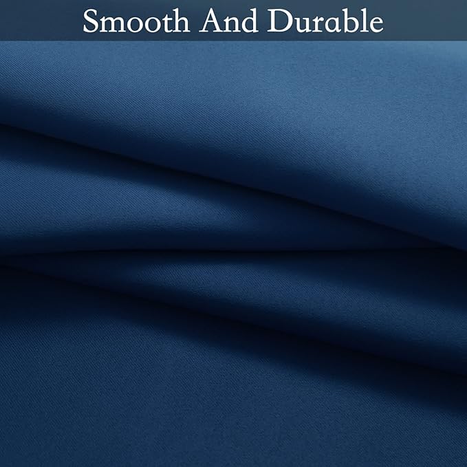 SimpleHome Ombre Room Darkening Curtains for Bedroom, Light Blocking Gradient Blue to Grey White Thermal Insulated Grommet Window Curtains/Drapes for Living Room,2 Panels, 52x84 inches Length