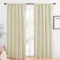 NICETOWN Room Darkening Curtains for Bedroom - Home Decoration Privacy Protection Thermal Insulated Solid Drapes/Draperies for Sliding Glass Door (Beige, Set of 2, 52 x 84 inches)