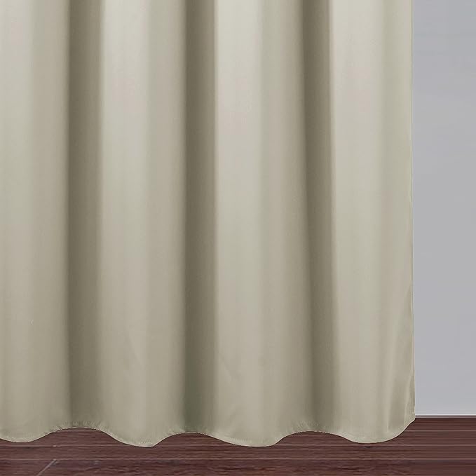 LEMOMO Light Beige Thermal Blackout Curtains/42 x 72 Inch/Set of 2 Panels Room Darkening Curtains for Bedroom