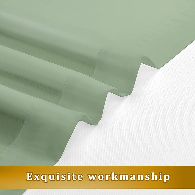 Aiyufeng Sage Green Sheer Curtains 36 inches Long 2 Panels, Green Tiers Short Kitchen Curtains Sheers Solid Half Window Drapes for Bedroom, Rod Pocket, 40" Wx36 L