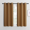 NICETOWN Sleek Blackout Curtains 50 inches Length for Small Windows, Noise Reducing and Block Draft Panels for Door Doorway Laundry Office Luxury Decor Theme (2 Panels, Gold Brown, W42 x L50 -Inch)