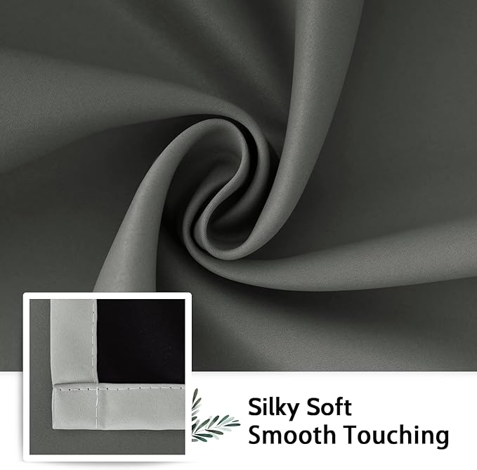 SimpleHome Blackout Curtains Ombre for Living Room,Room Darkening Grey Curtains Set of 2 Panels Thermal Insulated Bedroom Curtains，52 x 84 Inch