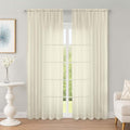 OWENIE Sheer Curtains 84 Inches Long 2 Panels Set, Sheer Cream Curtains for Living Room Bedroom 59 Inch Extra Wide, Modern Voile Filmy Rod Pocket Drapes, 2 Pcs, Each 59 W x 84L, Cream
