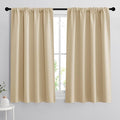 RYB HOME Curtains for Bedroom Living Room 63 inches Long, Thermal Insulated Privacy Rod Pocket Drapes for Nursery Office Home Theater, Width 34 by Length 63, Biscotti Beige, 2 Panels