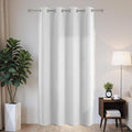 Joydeco Blackout Patio Sliding Door Curtains 90 Inches Long, Grommet Privacy Room Divider Curtains, Extra Wide Thermal Blackout Drapes for Bedroom Living Room (Greyish White, 60Wx90L, 1 Panel)
