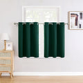 ChrisDowa Small Window Curtains for Kitchen and Bedroom - Grommet Short Thermal Insulated Room Darkening Curtains (2 Panels, Forest Green, 42 x 36 Inch)