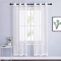 NICETOWN Ivory Sheer Curtains 72 inch Length - Grommet Living Room Curtain Panels Voile Textured Soft and Lightweight Window Treatments for Bedroom/Flat, W37 x L72, 2 Pieces