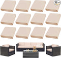 Outdoor Cushion Covers Set,12PCS Patio Furniture Couch Seat Slipcovers, Replacement for Sofa Sectional Chair(Cover，Only)