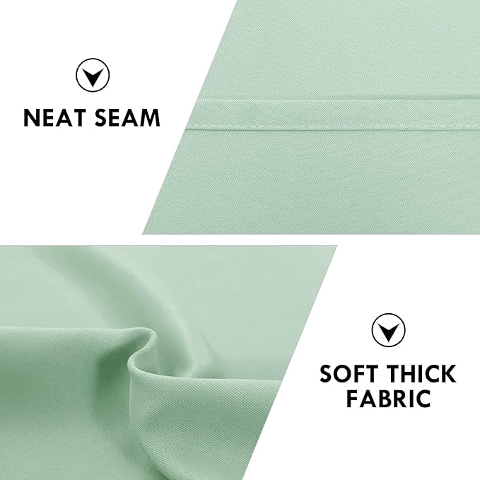 DWCN Blackout Curtains Room Darkening Thermal Insulated Bedroom Curtains Window Curtain Panels, 42 x 54 inches Long, Set of 2 Light Green Rod Pocket Drapes