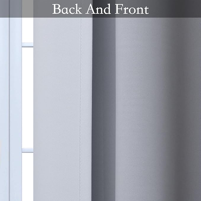 SimpleHome Ombre Room Darkening Curtains 36 inches Length for Bedroom,Grommet Gradient Light Blocking Black Gradient Window Curtains for Living Room,2 Panels, 42x36 inches