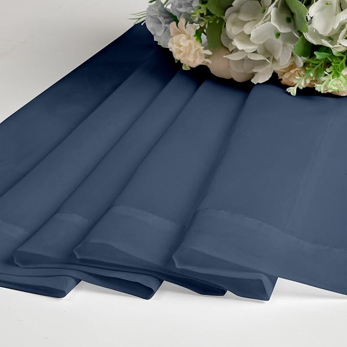 OVZME Navy Blue Sheer Curtains 78 Inches Long 2 Panels - Soft Light Filtering Window Sheer Panels for Living Room/Bedroom, Top Dual Rod Pocket, 1 Pair, Each 42Wx78L Inches