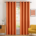 MIULEE 2 Panels Orange Blackout Curtains Room Darkening Thermal Insulated Fall Drapes Solid Window Treatment Set Grommet Top Light Blocking Curtain for Living Room/Bedroom 52 x 84 inch