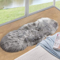 ORINOVA Light Grey Furry Washable Area Rugs for Living Room Faux Sheepskin Shaggy Fur Nursery Rug for Bedroom Cute Room 2x4 Rug